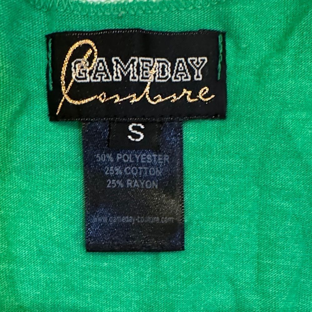 GAMEDAY‎ COUTURE University of Miami Hurricanes Green Tank Top Sequin S - Picture 2 of 3